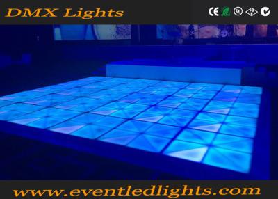 China Dj disco panel DMX  tile portable 3D toughened glass light up led dance floor panels for sale