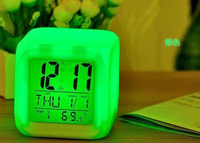 China Modern Digital Led Cube Alarm Clock Night Glowing , Light Alarm Clock Decoration for sale