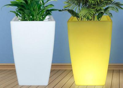 China Christmas Decoration Led Flower Pots , Color Solar Changing Light Up Plant Pots for sale