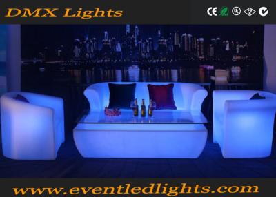 China Sectional Plastic PE LED Sofa Set For Living Room , Led Illuminated Furniture for sale