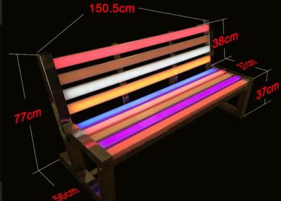 China Outdoor Rgb Rechargeable LED Light Chair Colorful Park Bench 2 Years Warranty for sale