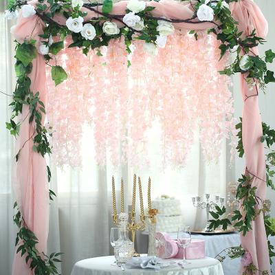 China Artificial Flower Wedding Arch Hanging Wisteria Garland Rattan Wall Decoration Plant Garden Office Decoration Silk For Sale for sale