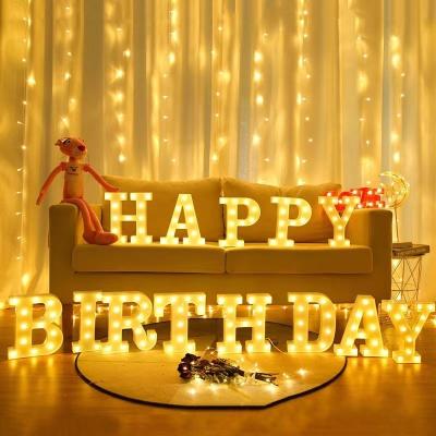 China Shops 26 Stores 26 Party Marquee Light Home Sign Mini Valentine's Day Wedding Decoration English Alphabet Decor Led Light Up Letters for sale