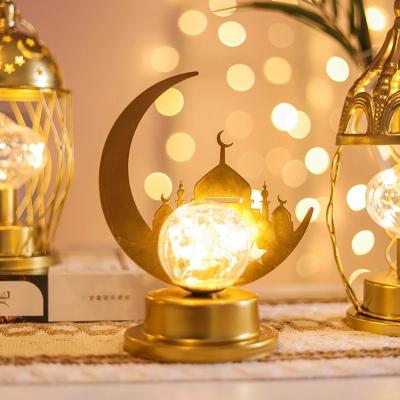 China Eid Mubarak Ornaments Gold Moon Castle Acrylic Table Decor Supplies Gurbang Ramadan Decoration Muslim for Home Eid Al Adha Gifts 2023 for sale