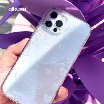 China Tpu and PC Shockproof Colorful Transparent Laser Bubble Phone Case with Holder Holer for Iphone 13 pro max for sale