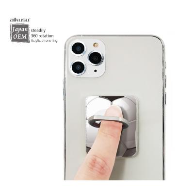 China Adjustable Custom Design Low MOQ Acrylic Sticky Cell Phone Ring Holder For Samsung For Iphone For Huawei for sale