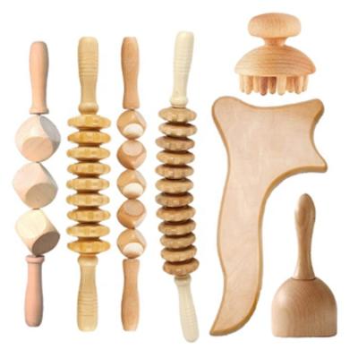 China Massage and Relax Wooden Meridian Dredging Massager Therapy Massage Tools Wooden Cup Set for Home Use for sale