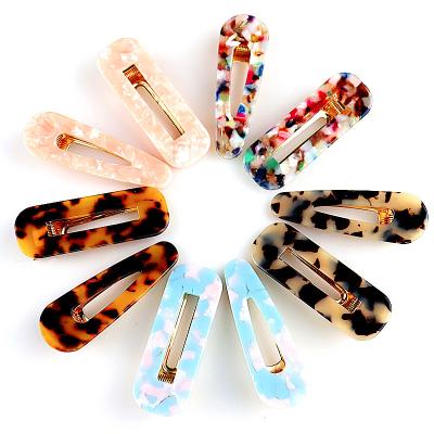 China Hot Korean Eco-Friendly Acetate Hair Clips Set Simple Geometry Shape Pearl Barrette Hair Clips For Girl for sale