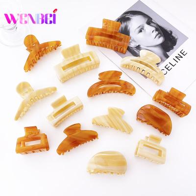 China Factory audited handmade and polish wholesale high quality large cellulose hair claw elegant acrylic acetate hair claw clip for women for sale