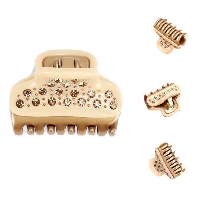 China 2022 Fashion 2022 Fashion Full Rhinestone Hair Claw Hair Clips Classic Small Size Classic Gold Steel Ball Hair Claw Clips For Women for sale