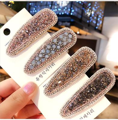 China 2022 Environmentally Friendly CIA Amazon Rhinestone Hair Clips Girls Soft Stylish Fringe Hair Clips for sale