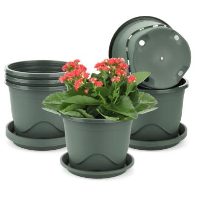 China With Saucers 1.2 Gallon Dark Green Plastic Pots For Nursery Plants Easy Care Root Control Pots for sale