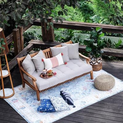 China Modern Hot Sale Garden Sofas Set Teak Outdoor Furniture Solid Wood Durable Patio Sofa Set for sale