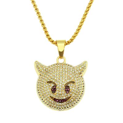 China Hip Hop Hip Hop Necklace With Iced Out CZ Cardboard Monster Diamond Pendant For Men for sale