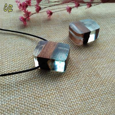 China World European Magic Jewelry Raw Wooden Resin Pendant Jewelry For Women for sale