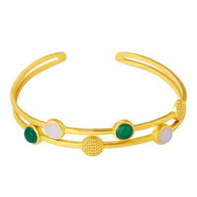 China Environmental Friendly Luxurious Multiple Rows Crystal Adjustable Bracelet Bangle For Women Gold Color Wedding Bracelets for sale