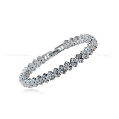 China Factory price elegant cheap silver bracelets 925 sterling silver zircon tennis bracelets for sale