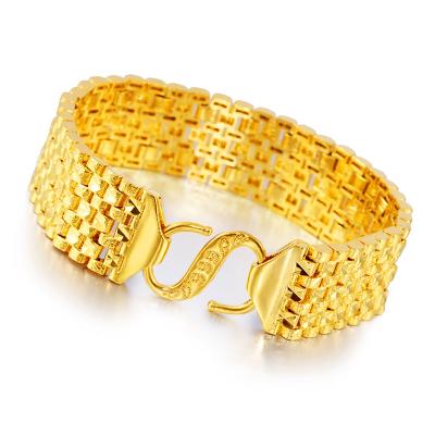 China Environmental Friendly Gold Bracelet For Men/Women Fashion Jewelry Gold/Plate 24K Gold Bracelets Bangles 20mm Wide Right Angle for sale