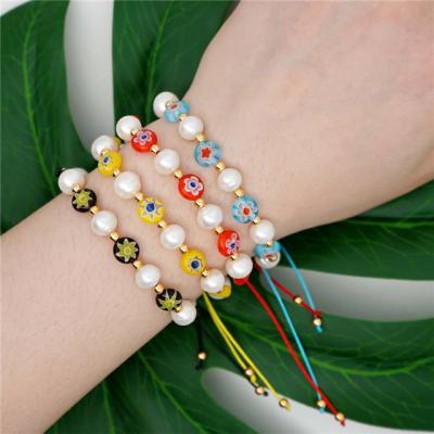 China New INS Environmental Friendly Multi Fashion Glass Beads And Baroque Bead Woven Friendship Bracelets For Women for sale