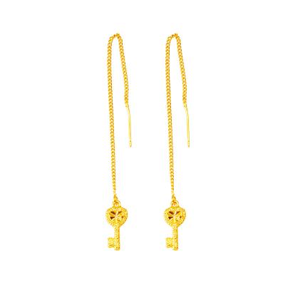 China TRENDY 24K Gold Plated Charm Earrings For Women Long Tassel for sale