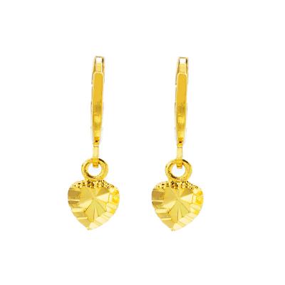 China FASHIONABLE Stylish Heart Shaped Yellow Pendant INS Style Total Environmentally Friendly Copper Earrings for sale