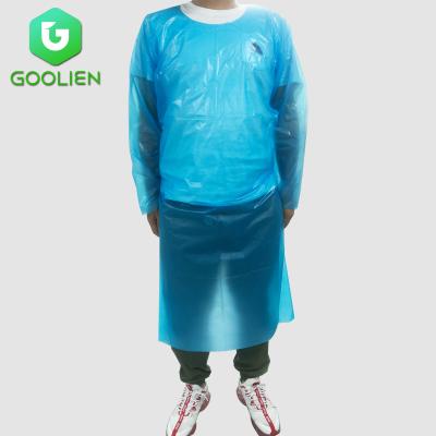 China Eco - Friendly Waterproof Plastic Disposable Aprons With Long Sleeves for sale