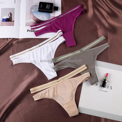 China New Breathable Women's Underwear Sport Panties Women's Sexy Seamless T-back Solid Bikini Thongs Women's Underwear for sale