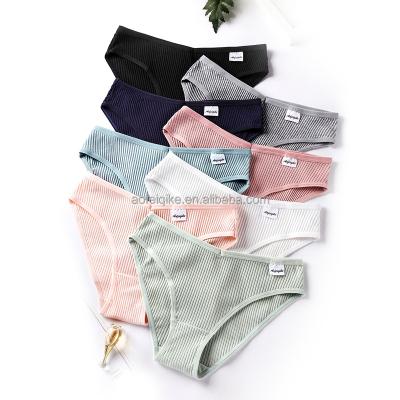 China Amazon Anti-Static Hot Selling Mid Waist Girl Briefs Lady Panties Pure Cotton Underwear Briefs Female Women Panties for sale