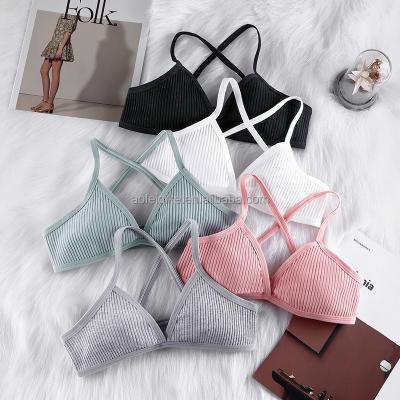 China New QUICK DRY Threaded Cotton Women's Chest Wrap Underwear Wrapped Cotton Cross Back Tube Chest Vest Beau Top Bra For Women for sale