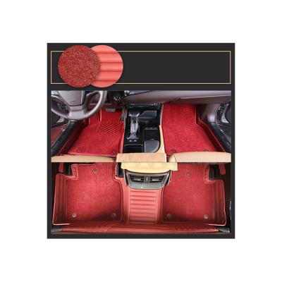 China Luxury Hot Selling Luxury Car Floor Leather Material Red Carpet 4 Pieces Set For Lexus for sale