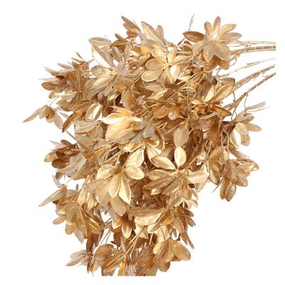 China Hotel .restaurant .banquet. Gold artificial flowers wedding hall home, peony, maple leaf road, ikebana, ceiling, mist, eucalyptus rose reed grass for sale