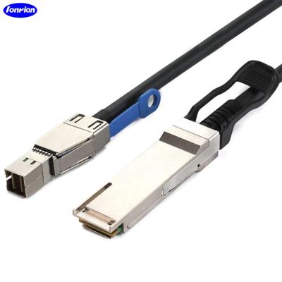 China Fiber Channel/40G Ethernet/Infiniband/SAS 3.0 40G External Mini SAS HD SFF-8644 to QSFP Cable, 1Meter for sale