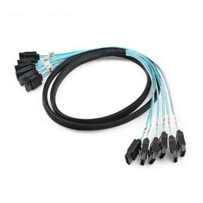 China SATA Revision 3.0 6Gbps 6pcs/Set High Speed ​​SATA III HDD 7pin To 7pin Female Splitter Cable For Server for sale