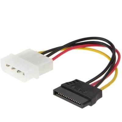 China High Quality Straight 4 Pin Molex Straight To 15pin SATA Power Cable Adapter for sale