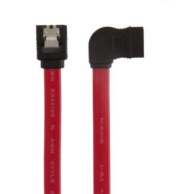 China SATA Revision 3.0 Data Cable Red SATA III 6.0 Gbps 7pin Female To Left Angle Female Data Cable With Locking Latch for sale