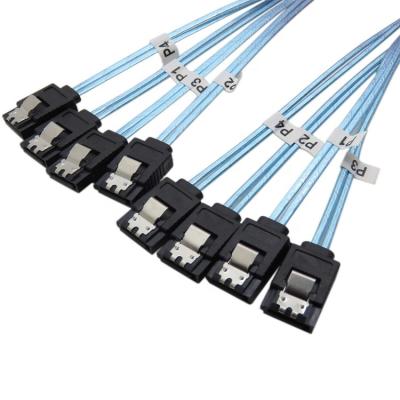 China Super SATA Revision 3.0 USB Cable Speed ​​6.0 Gbps 4x SATA 7pin to 4xSATA 7pin Female Data Cable with Locking Latch Version 3.0 for sale