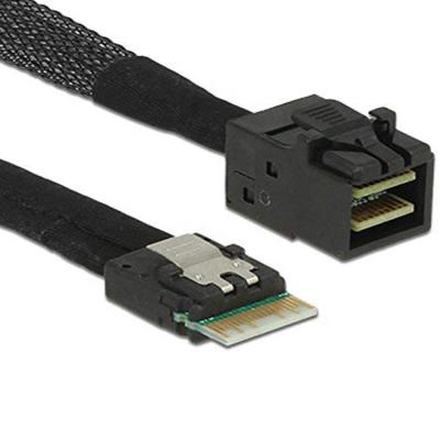 China Slim Server Feature SAS SFF-8654 4i 38pin Host to Mini SAS HD SFF-8643 36pin Target Cable for sale