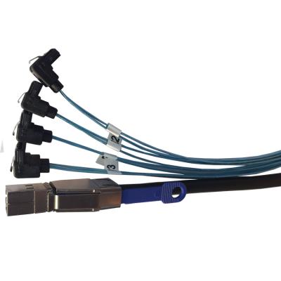 China Mini SAS Server Device SFF-8644 4 to x 7Pin SATA Pinout Rectangle Cable for sale