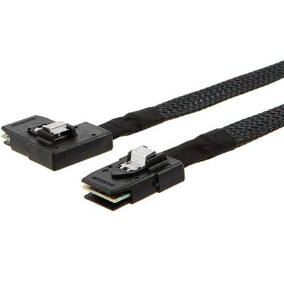 China SFF-8087 Internal Mini SAS Server Device to SFF-8087 Cord Right Angle Cable for sale