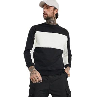 China Anti-pilling 2021 autumn fashion men's custom black and white stitching hoodie men's T-shirt European and American foreign trade brand men's long for sale