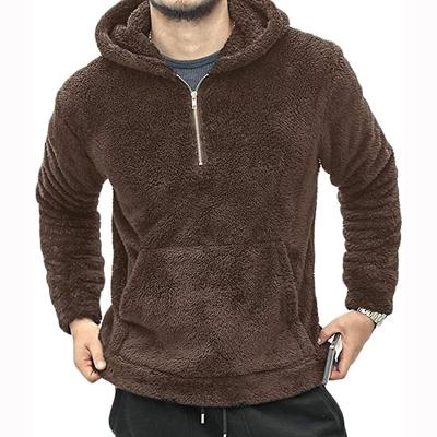 China 2021 Autumn/winter sales hot plush hooded men's pullover loose casual soft hoodie Anti-wrinkle Solid color for sale