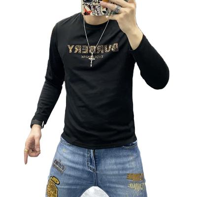 China Spring and autumn 2021 new casual anti-shrink sleeve T-shirt men's long around the collar trend SHIRT T SHIRT autumn white upper lower shirt for sale