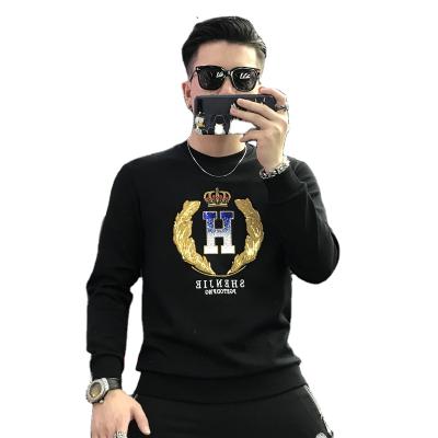 China Men's Anti-Shrink Long Sleeve T-Shirt, Slim Figure Sequins, Heavy Industry Men's Tops and Underwear for sale