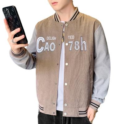 China Korean new autumn corduroy waterproof jacket men's teenagers stand collar baseball jacket men's casual jacket for sale