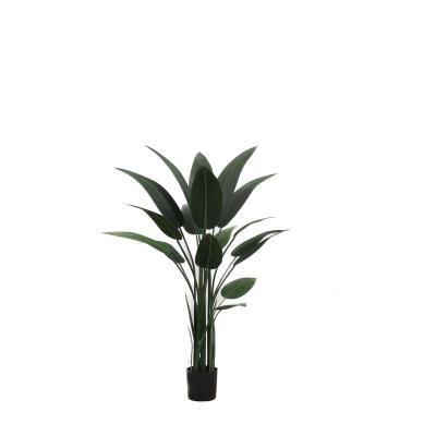 China Type: Large 110cm Artificial Plant Bonsai Plant Faux Bird Of Paradise Tree Potted Artificial Trees For Indoor Decorative Artificial Canna Leaf for sale