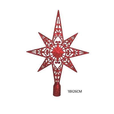 China Glitter Plastic Christmas Tree Topper Star for Christmas Tree Christmas Decoration Stunning Tree Ornament for sale