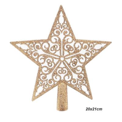 China Glitter Plastic Christmas Tree Topper Star for Christmas Tree Decoration Ornaments Christmas Gifts Crafts for sale