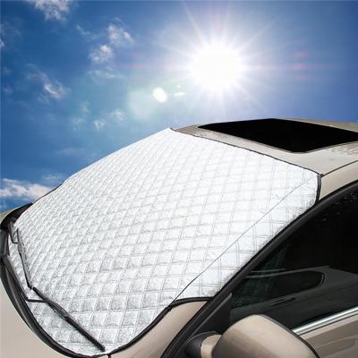 China Car Interior Temperatures Car Protection Windshield UV Sun Lowering Exterior Windshield Shade Magnetic Edges Car Front Windscreen All Weather Vehicle for sale