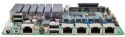 China Fanless Mini ITX Quad LAN Motherboard 4 Ethernet Ports Quad Core J1900 DC12V for sale