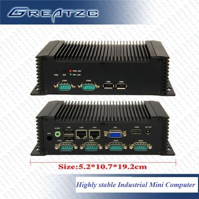 Cina N2800 COM RS232 VGA, mini PC di lan industriale Fanless 6 del computer 2 dell'ATOMO industriale in vendita